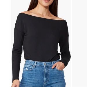 Paige X-Large Black Suvi Bodysuit Boat Neck Off The Shoulder NWOT